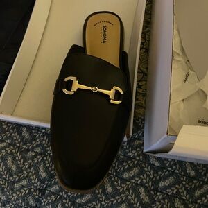 Sonoma Black Loafers with Silver Detail